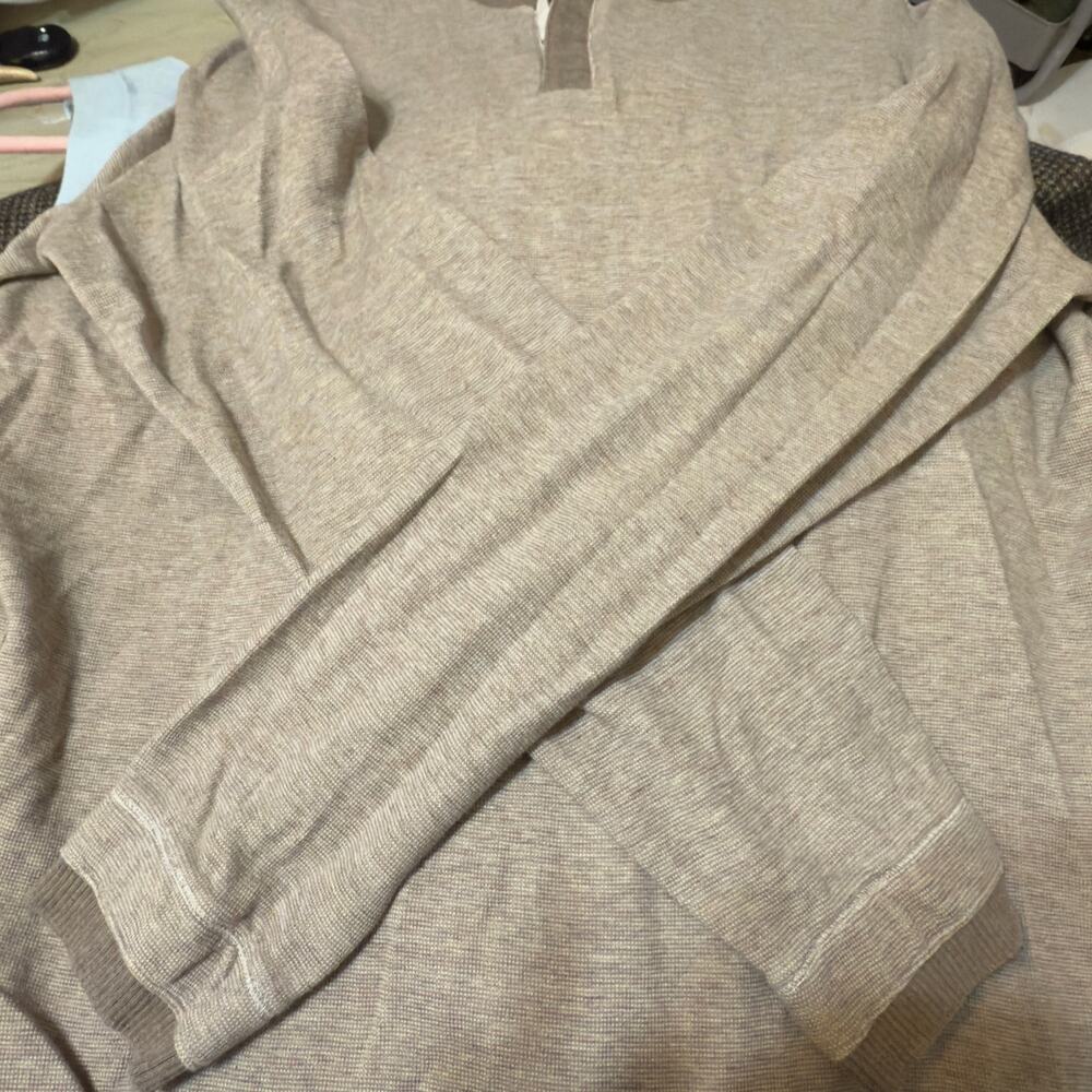 Banana Republlic Men’s size XL khaki tan 1/2 zip pullover # 3625 - Picture 3 of 7